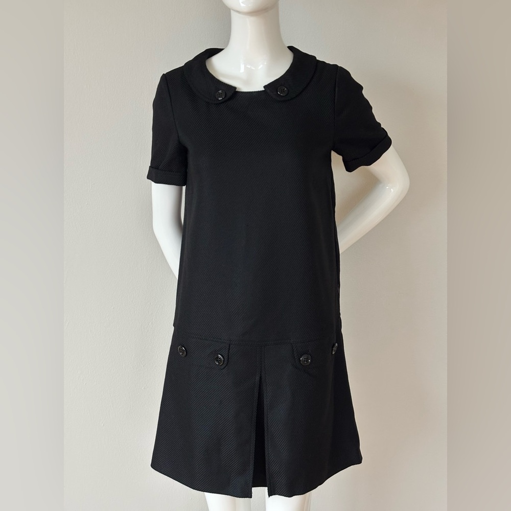 Burberry Black Wool Dress Peter Pan Collar - Picture 7 of 12